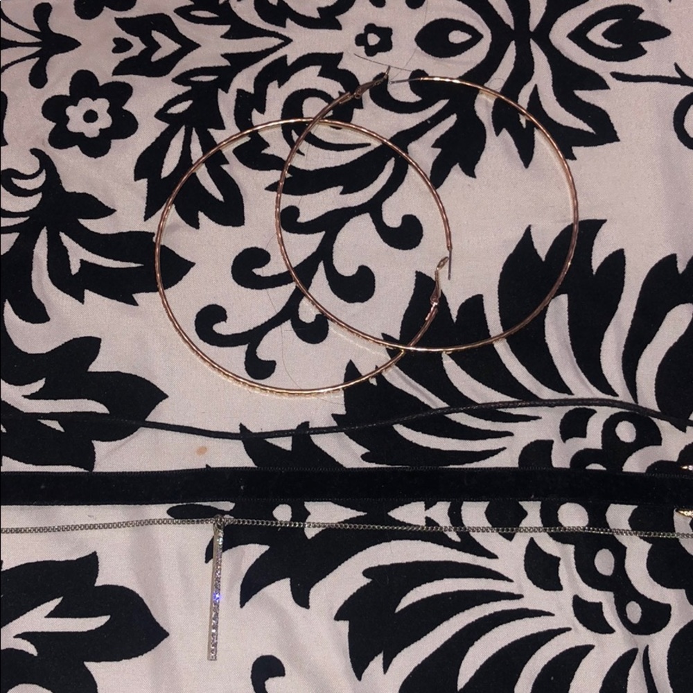 Hoop earring and chokers